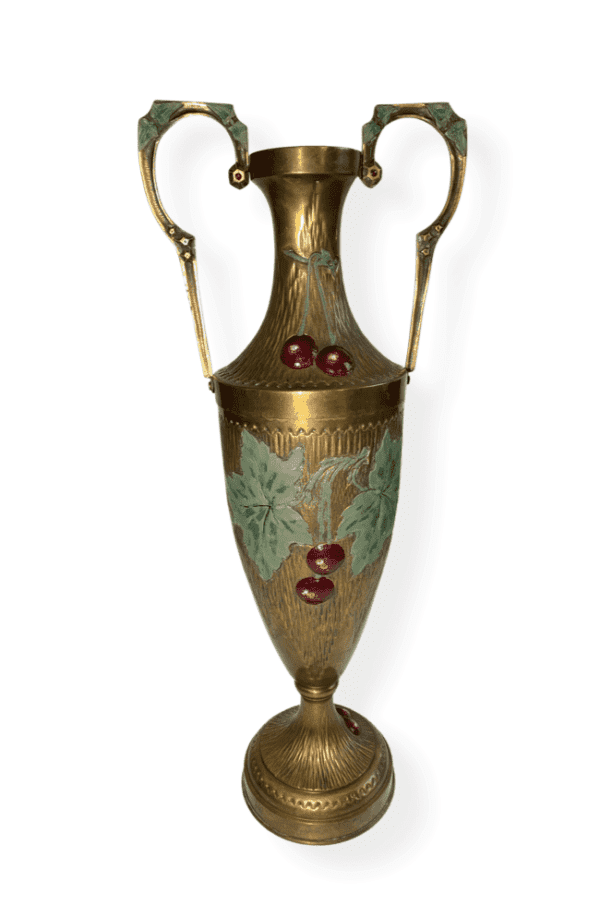 Grosse Jugendstil Amphore / Vase Messing um 1900