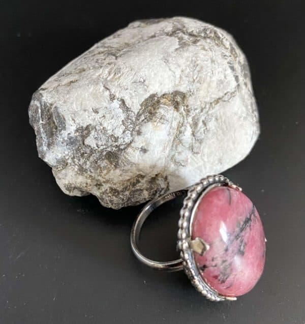 Sterling Silber (925er) Fingerring mit Rhodonit - Image 2