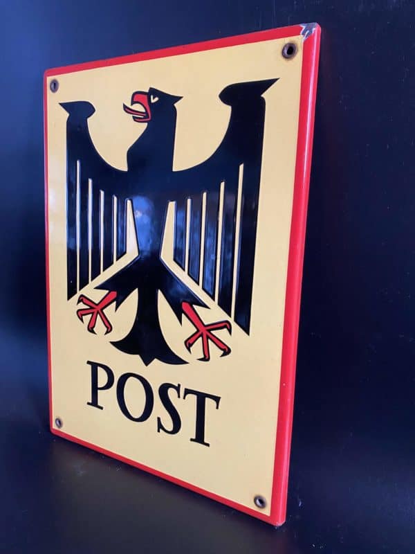 Altes Emailschild die Post Deutschland um 1950 - Image 2