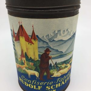 Antike Blechbüchse / Blechbüchse Confiserie Rudolf Schäfer Thun