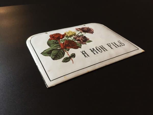 Altes Emailschild um 1900 "a mon Fils" - Image 2