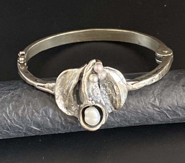 Silber (800er) Armreif mit Perlen