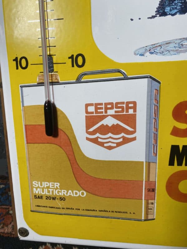 Emailschild Thermometer Cepsa Barcelona um 1970 - Image 4