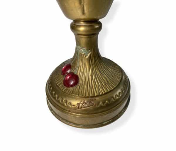 Grosse Jugendstil Amphore / Vase Messing um 1900 – Bild 4