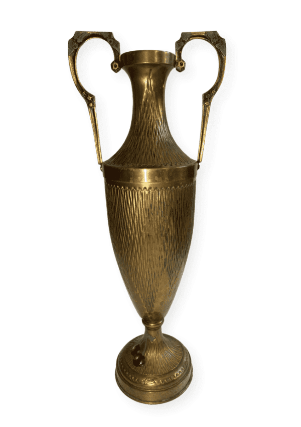 Grosse Jugendstil Amphore / Vase Messing um 1900 – Bild 3