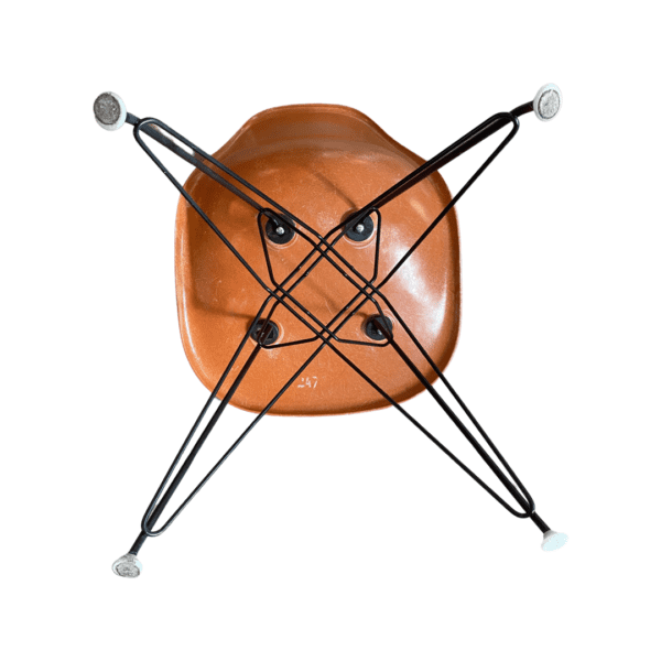 2er Set Vintage Eames Fiberglas Stühle Orange - Image 3