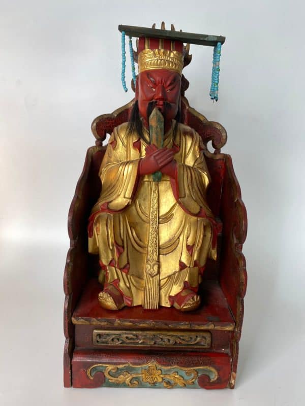 Japanische Figur, geschnitzt und vergoldet - Image 4