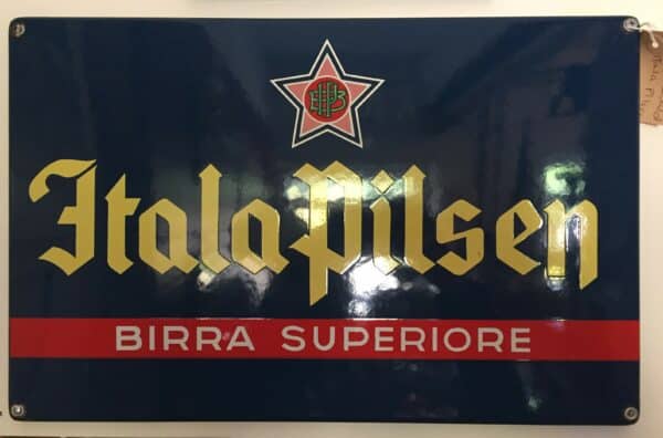 Altes Emailschild Itala Pilsen um 1950