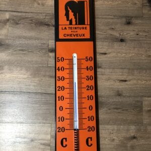 Emailschild-Thermometer Komol um 1930