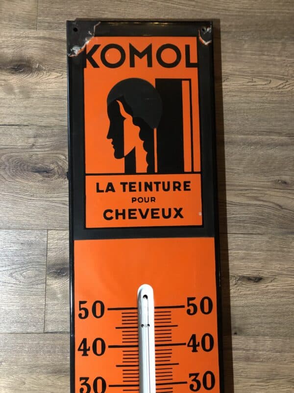 Emailschild-Thermometer Komol um 1930 - Image 4