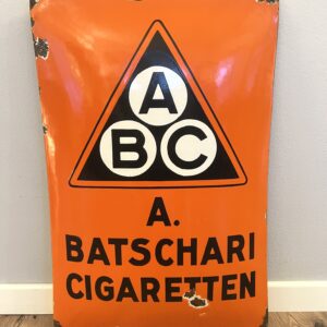 Batschari Zigaretten altes Emailschild um 1930
