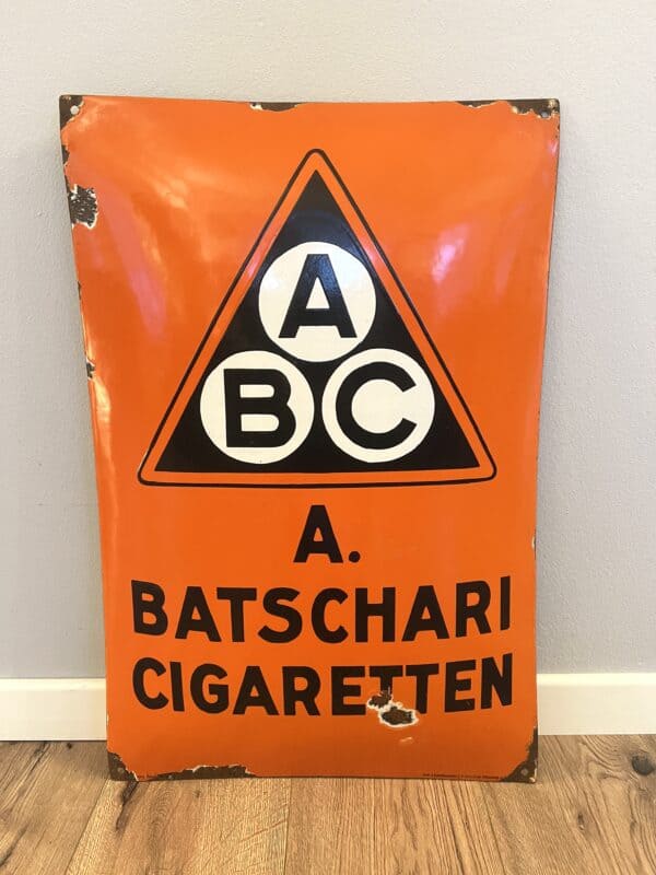 Batschari Zigaretten altes Emailschild um 1930
