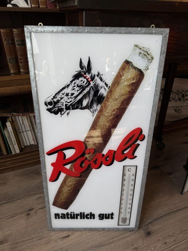 Rössli Werbeschild mit Thermometer