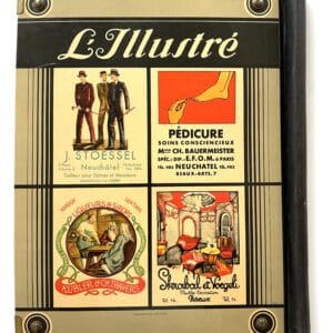 Antike Zeitungsmappe aus Imoglas um 1900mit Werbung Hohlwein