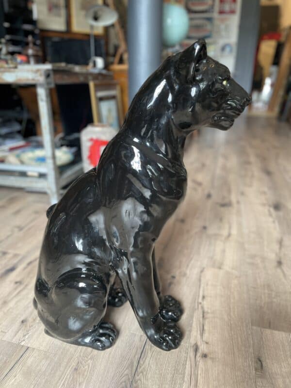 Keramikfigur Schwarzer Panther um ca. 1980 - Image 2