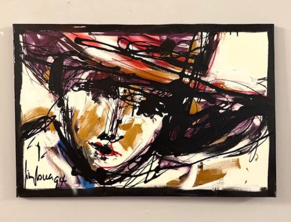 Gemälde Jimmy Locca "Femme en Chapeau" 1994 – Bild 2