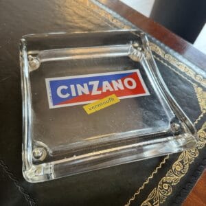 Cinzano alter Zahlteller aus Glas
