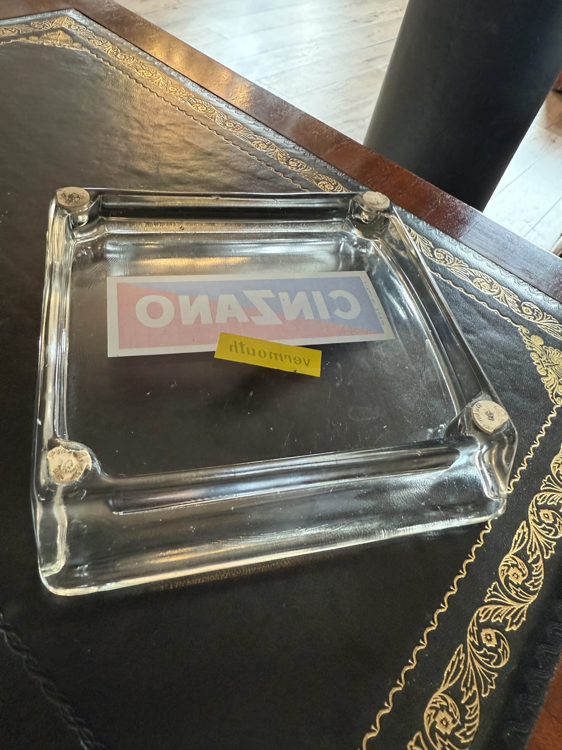 Cinzano alter Zahlteller aus Glas – Bild 2