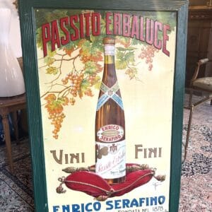 Passito Erbaluce Wein grosses antikes Blechschild um 1930