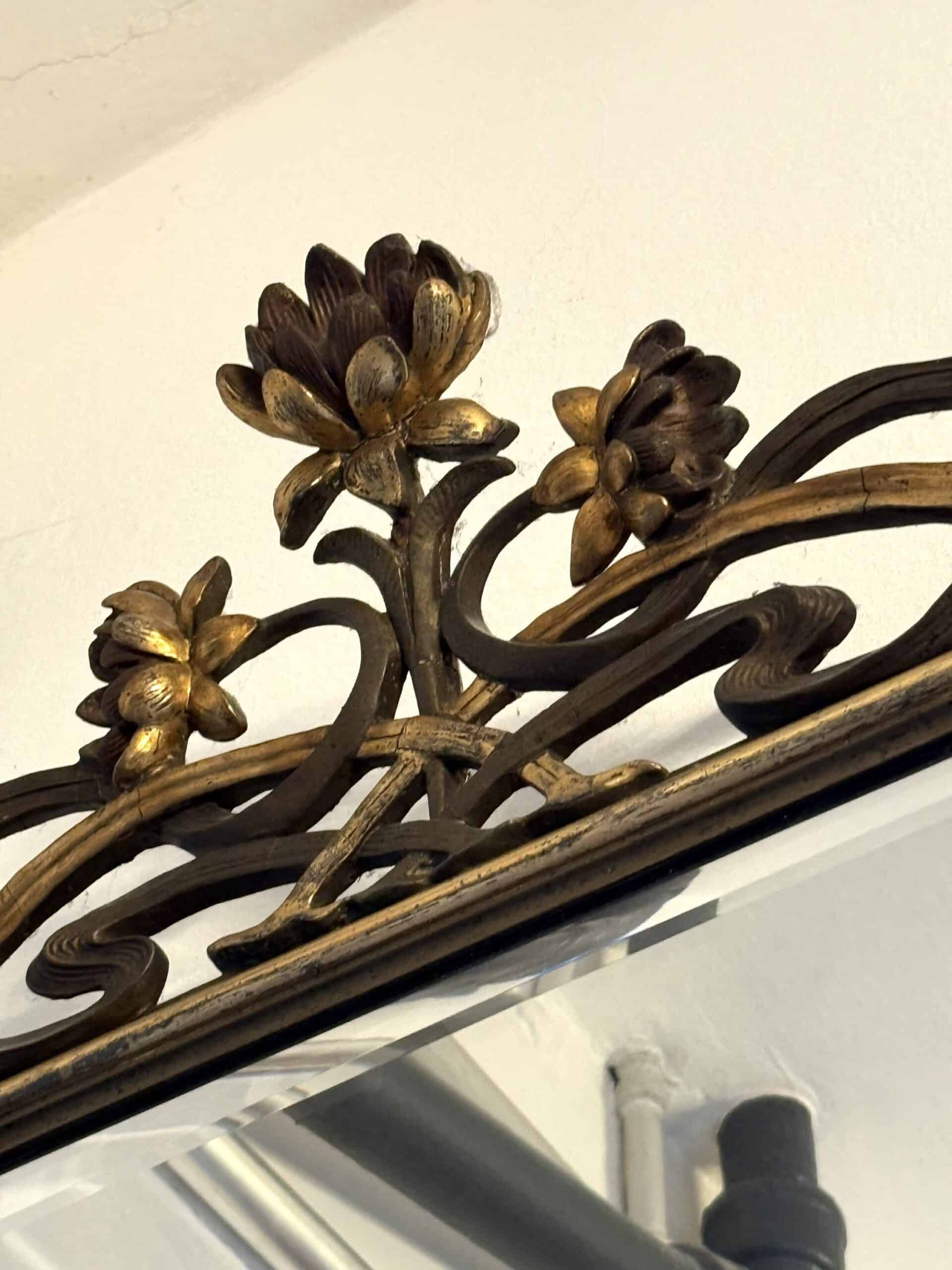 Antiker Jugendstil Spiegel Geschnitzt vergoldet um 1900 – Bild 2