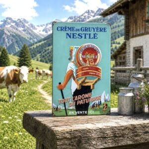 Emailschild Nestlé- Crème de Gruyere
