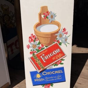 Emailschild Frigor Chocmel um 1950